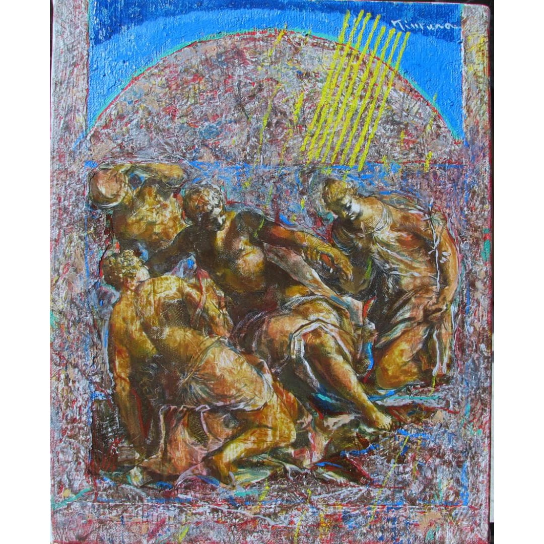 Kimura Jiro (Kimura Jiro) "Mokurei and the Three Goddesses": Kimura Jiro (Kimura Jiro) "Mokurei and the Three Goddesses" ("Mercury and the Three Graces") No. 3 oil painting, showcasing wealth, radiance, and abundance, is a tribute to Tintoretto. Hyogo Prefectur