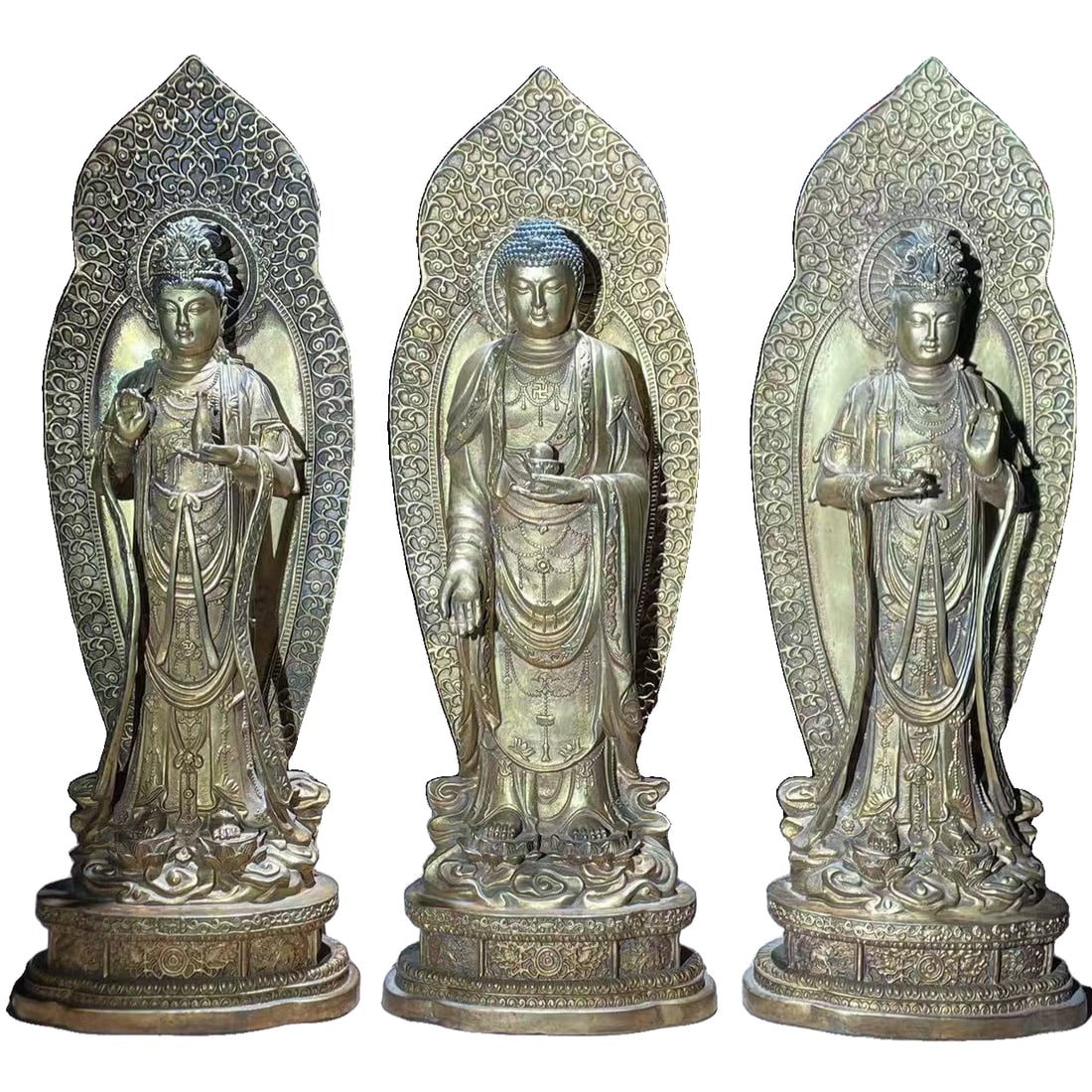 Ming Dynasty Xuande Gilt Bronze Western Three Saints (1 of 10)