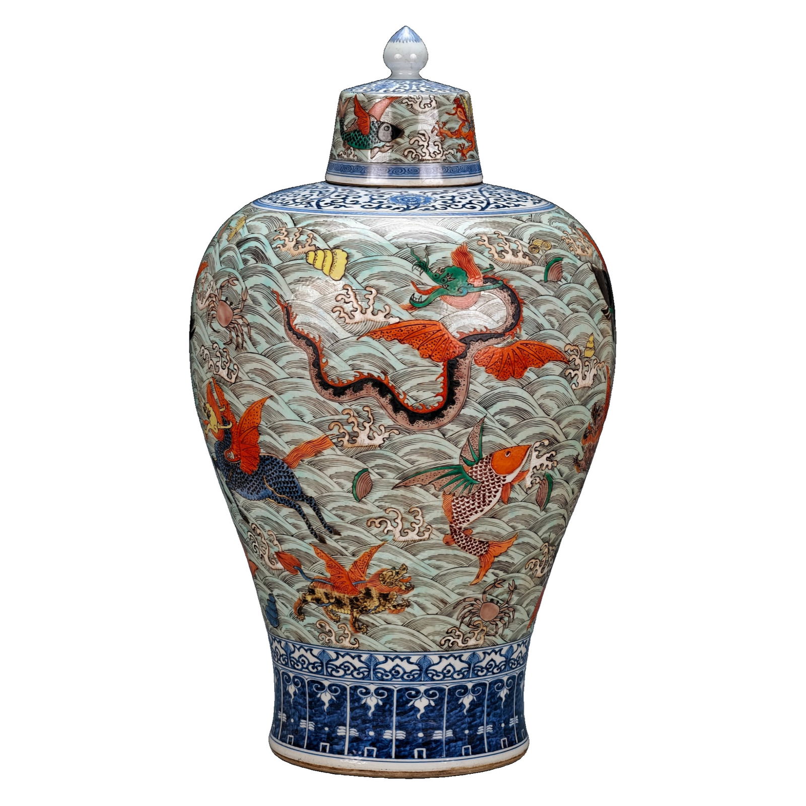 Ming Jiajing Blue and White Wucai Vase (1 of 10)