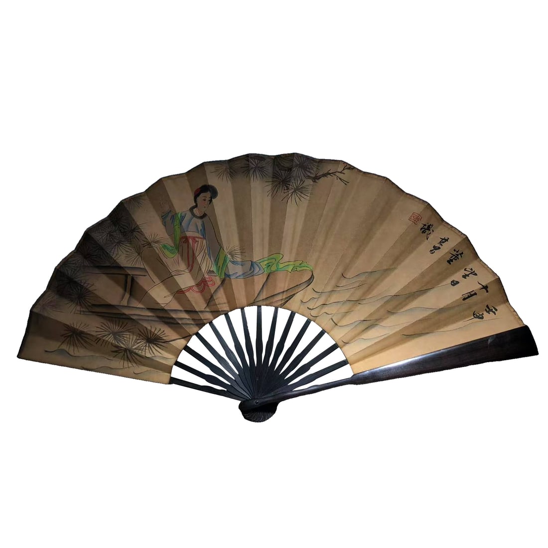 Sandalwood Hand-painted Folding Fan (1 of 10)
