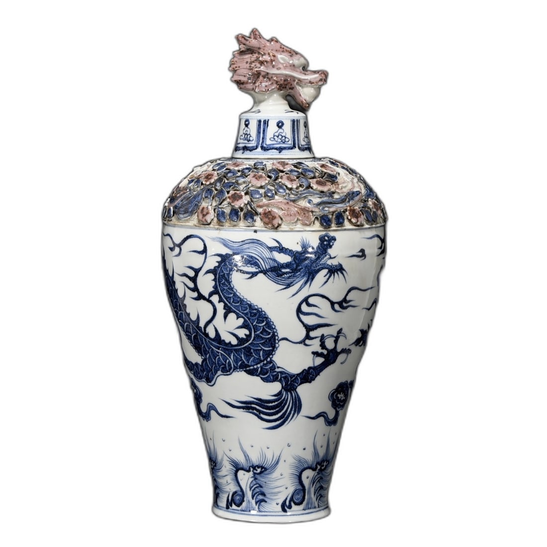 Yuan Blue and White Red Glaze Dragon Vase (1 of 9)