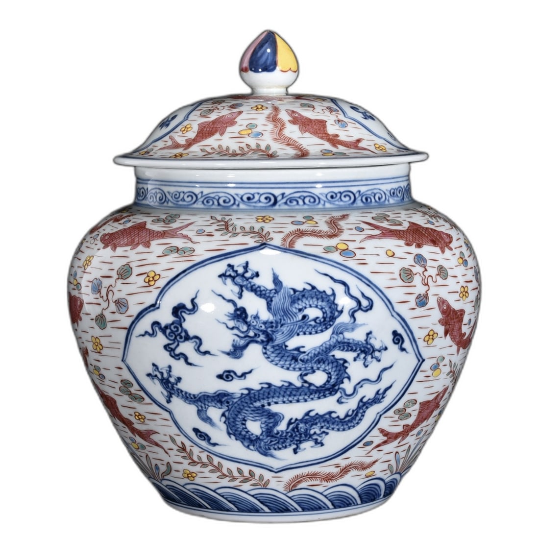 Ming Xuande Blue and White Dragon Pattern Jar (1 of 9)