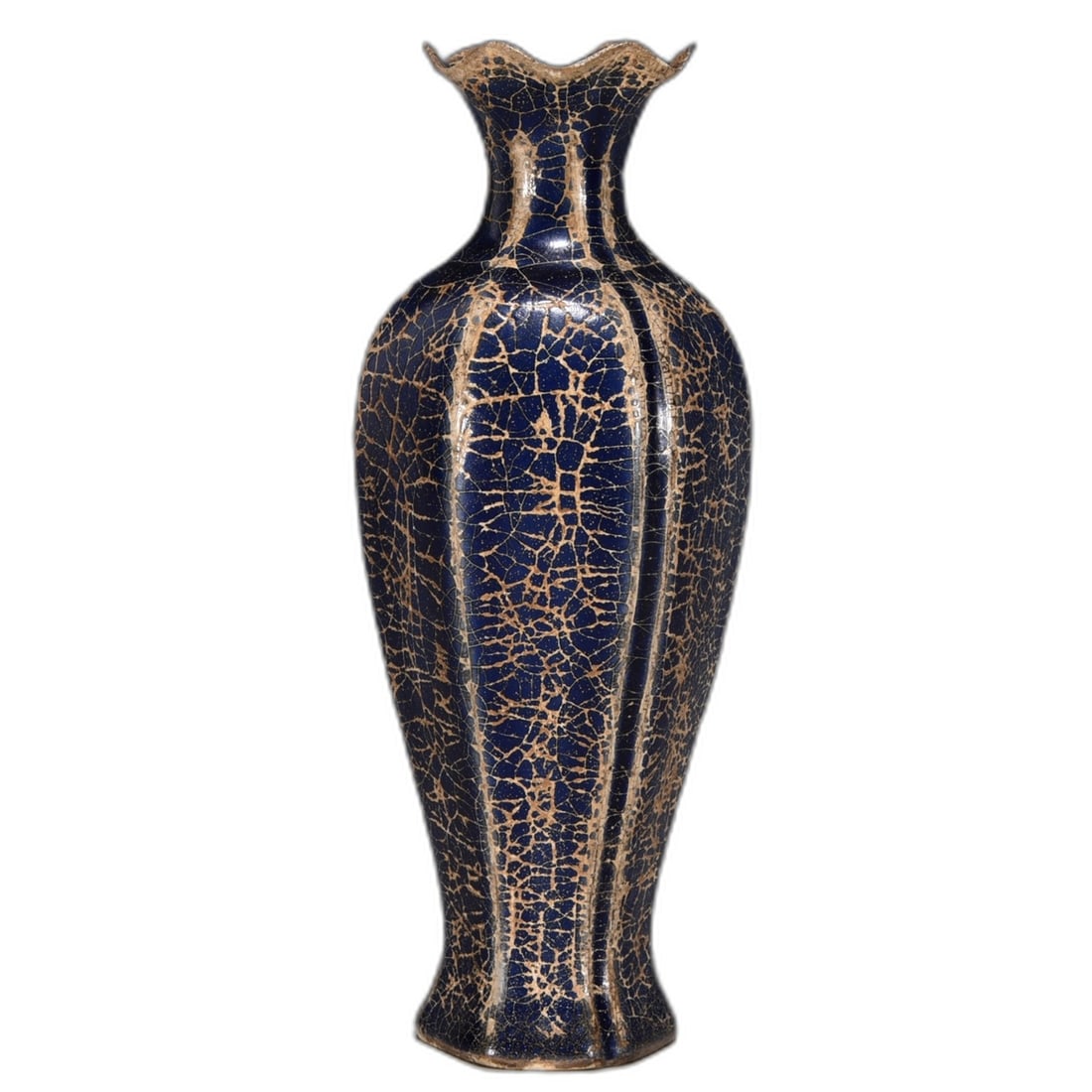 Da Zhou Chai Kiln Sapphire Blue Glaze Flower Mouth Vase (1 of 9)