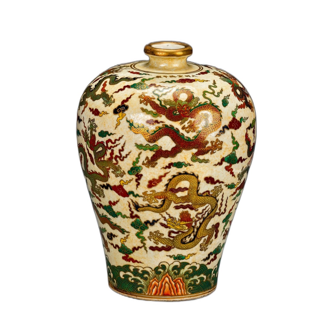 Ming Xuande Blue and White Polychrome Vase (1 of 9)