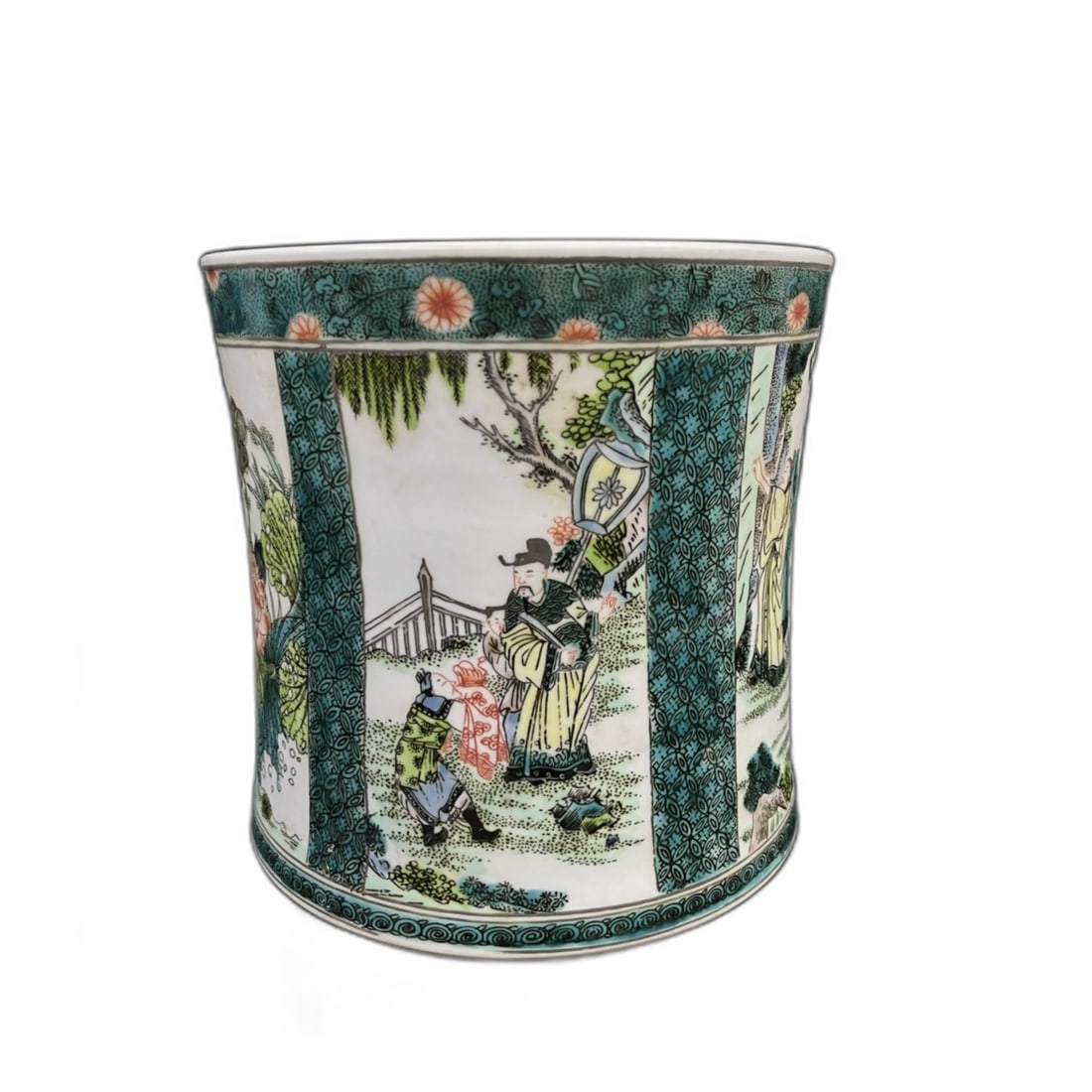Qing Kangxi Wucai Porcelain Brush Pot (1 of 9)