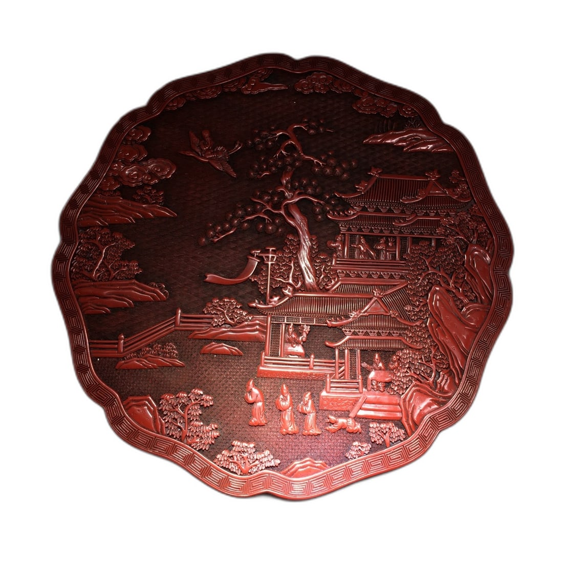 Carved Red Lacquer Landscape Box (1 of 9)