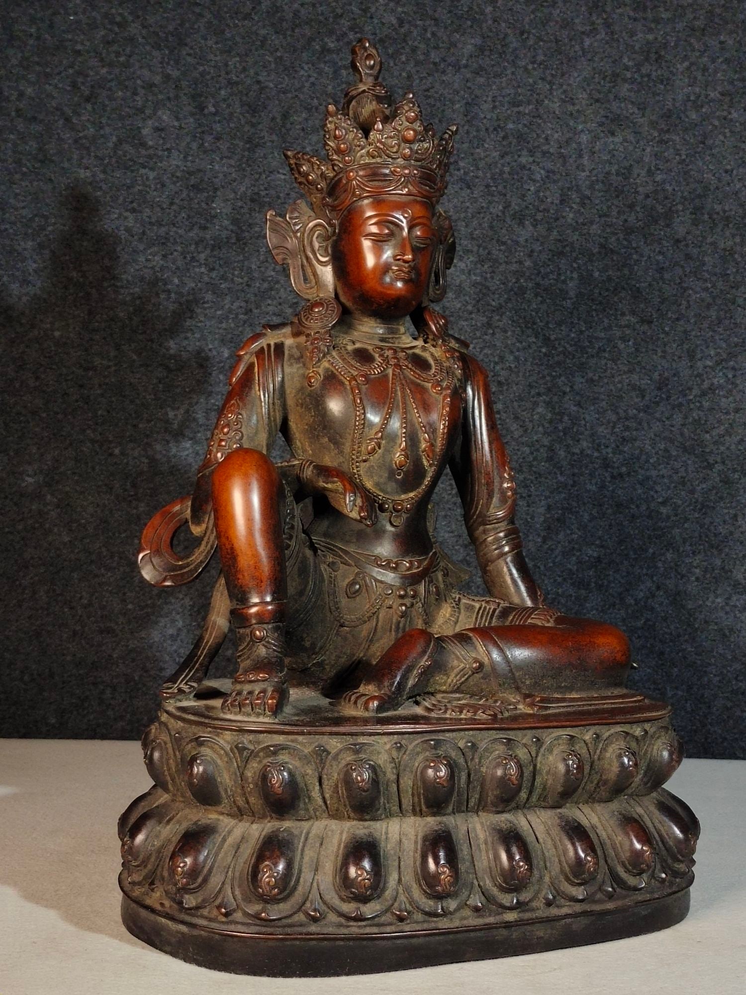 Thick Copper Tara Statue - 5