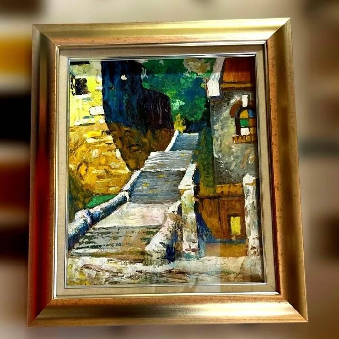 Oil Painting "Mountain Villa" with Gold Frame (1 of 4)