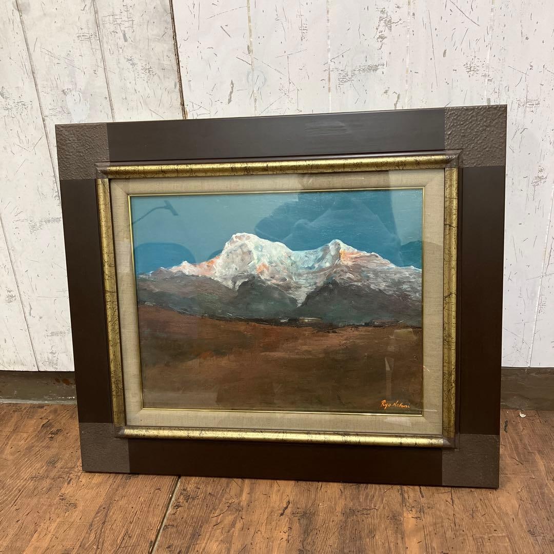 Ryo Nakai Nepal Mountain Range Oil Painting Authentic F6 Equivalent Framed Landscape Painting (1 of 16)