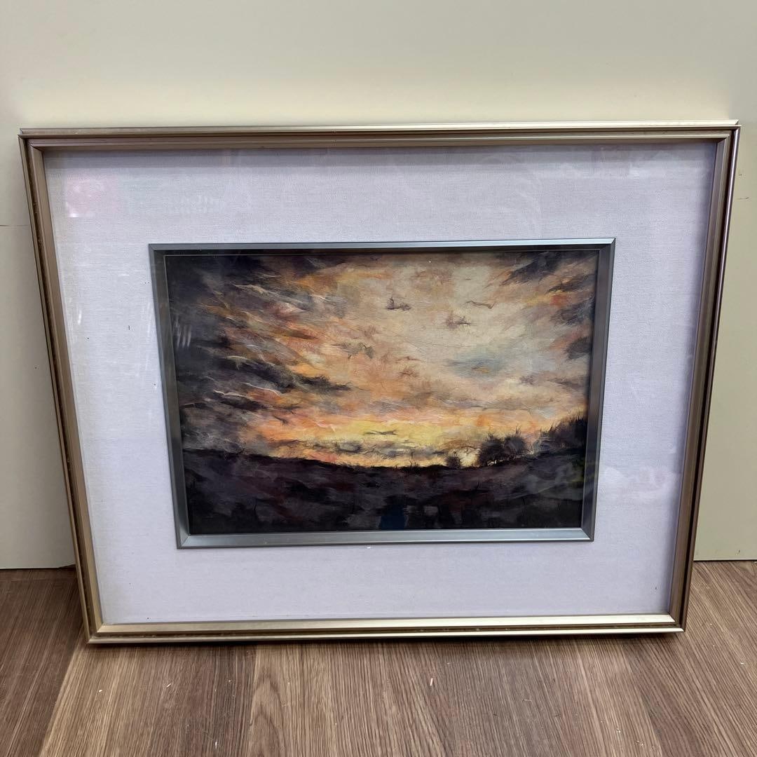 Sunset Cloudscape Painting, Framed Artwork: Sunset Cloudscape Painting, Framed Artwork, Indoor Wall Hanging, Japanese Paper Art Style, Collage Landscape Painting, Sunset, Clouds, Framed, Art, Interior Decoration, Wall Hanging, Washi Style, Coll