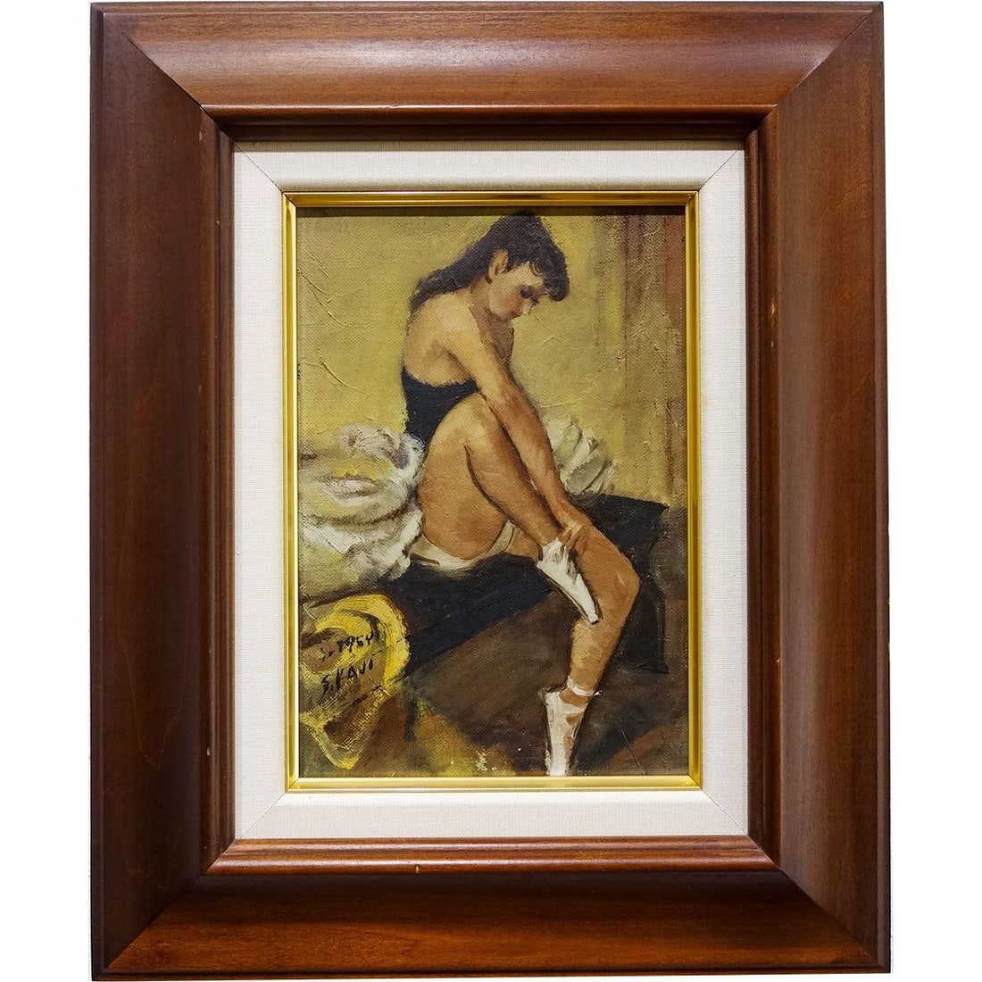 Oil painting by Shohto Kaji, "Dancer," size SM.: Artist Name: Shohto Kaji Shohto Kaji was born in Osaka in 1914. He was selected for exhibitions such as the Kofu Exhibition, Kodo Art Exhibition, and Ichiyo Exhibition. In 1958, he founded the Babel A