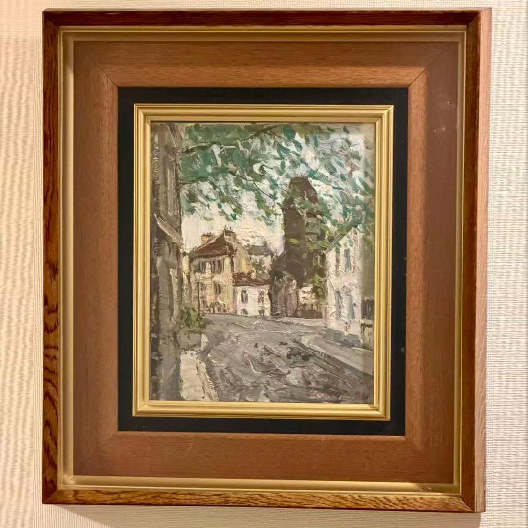 Kazunori Yoshioka Oil Painting Style Landscape: Artist: Kazunori Yoshioka Title: Oil Painting Style Landscape of European Streetscape Medium: Oil Painting Style Framing: Framed Painting Interior: Suitable for Interior Decoration Dimensions: 48 x 42