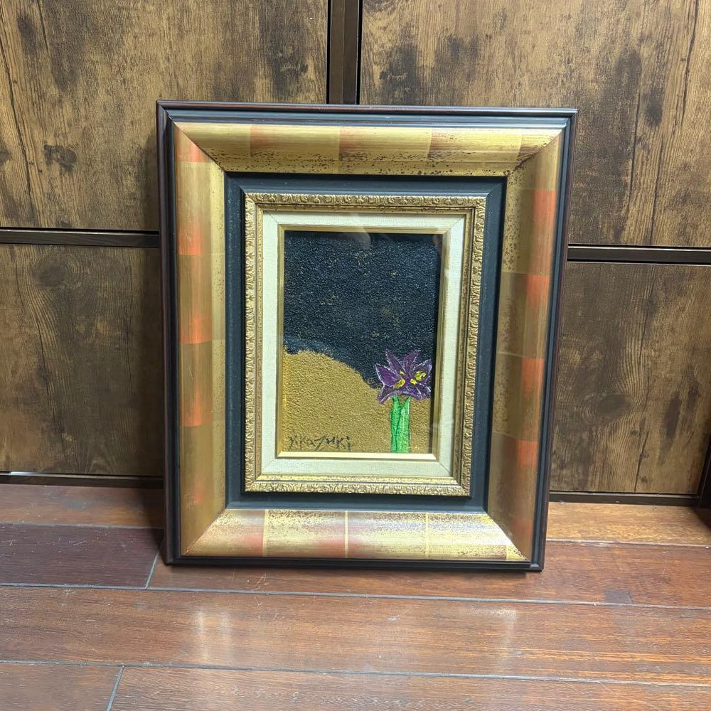 Yasuo Kazuki Oil Painting Hand-Painted Artist's Signature Rare: (Yasuo Kazuki Oil Painting Hand-painted Artist's Signature Rare) Yasuo Kazuki Oil Painting Hand-painted Artist's Signature Rare Frame Size: 37x44cm (Please note that there may be slight discrepancies