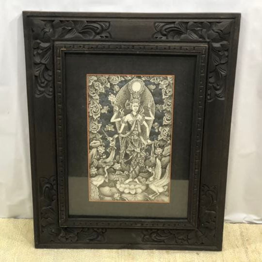Famous Artist Paintings from Bali: (Bali Island Famous Artist Painting) Bali Island Painting. Inspected. Free shipping included. Dimensions: Length 48 cm, Width 38.5 cm, Thickness 2.5 cm. There are rust marks at the nail points on the