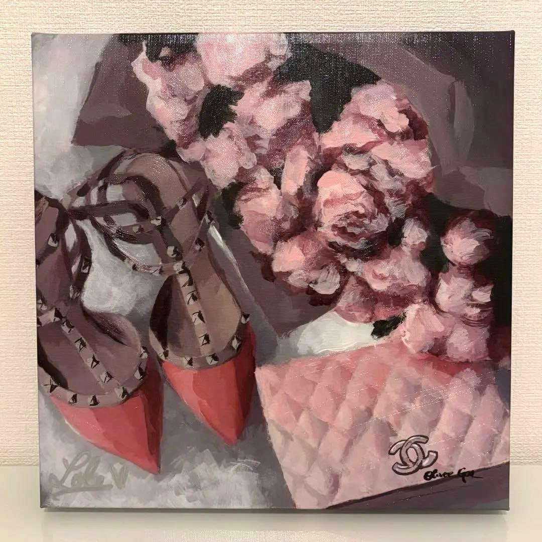 Rare Oliver Gal Art Painting: (Oliver Gal Art Painting Pink Bag) (Brand: Oliver Gal) (Color: Pink (Quilted Bag, Rose)) Size: Approximately 30.5 cm x 30.5 cm Authentic This is an artwork sold by the artist Lola during her visit to