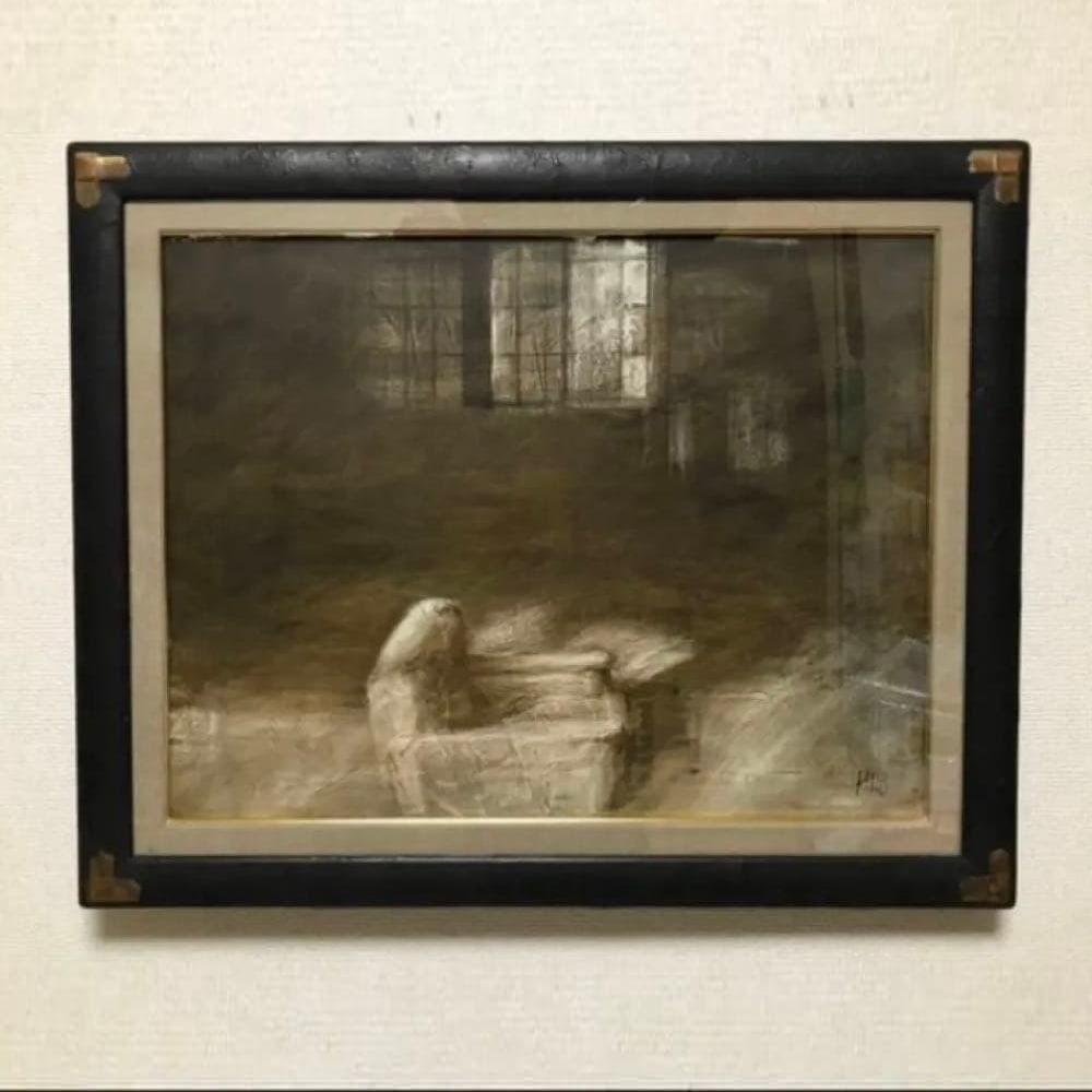 Hisako Watanabe, Slumber, Oil Painting, Size P10: Product Details Artist: Hisako Watanabe (Authentic) Title of Work: Madoromi Technique: Oil on Canvas (Hand-painted) Dimensions: Frame: Height 640mm x Width 525mm Artwork: Height 530mm x Width 410mm (P