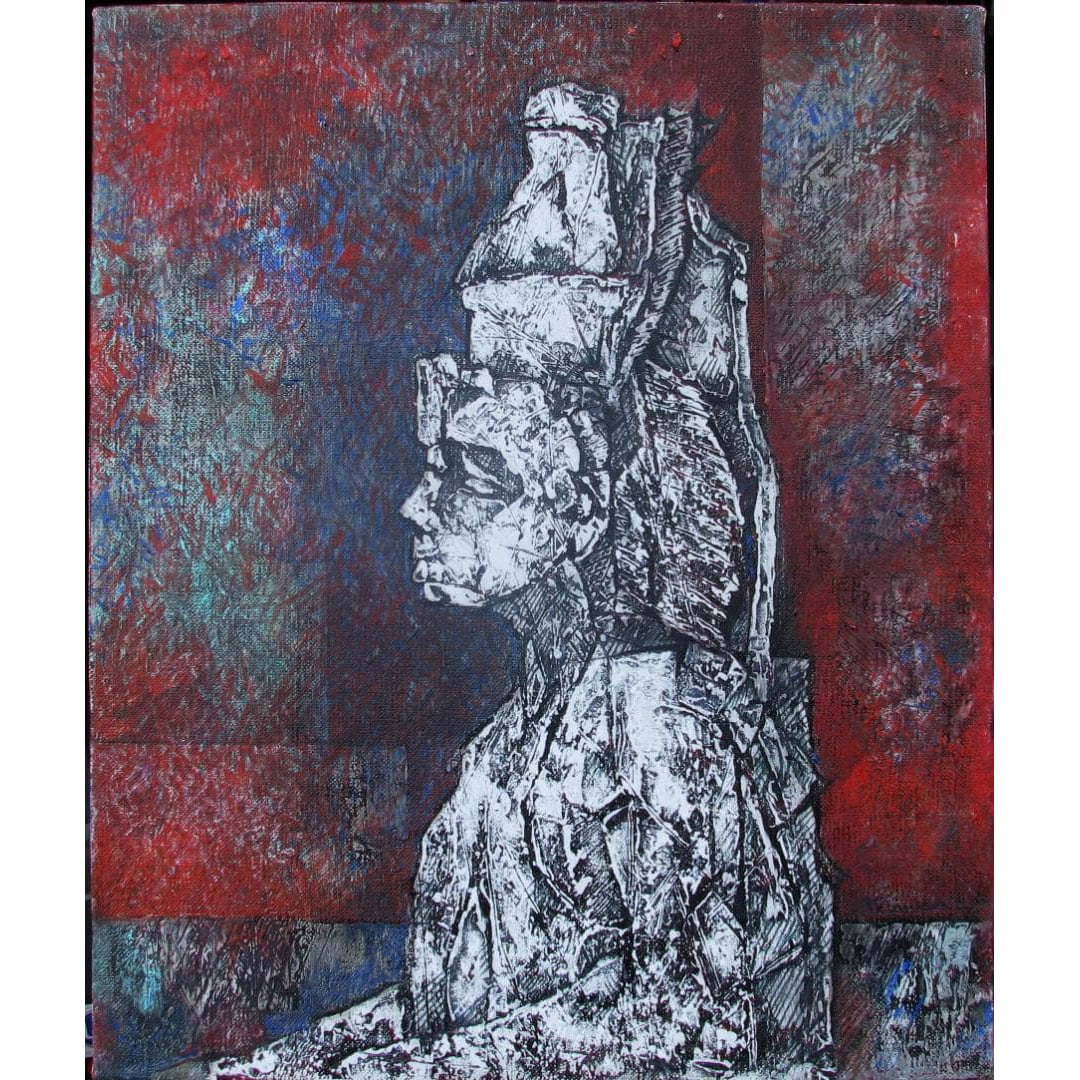 Jiro Kimura "Statue of Abu Simbel" No. 8 Oil Painting: Title: "Statue of Abu Simbel" by Jiro Kimura, No. 8 Oil Painting, Genius Ruins Artist, Majestic, Overwhelming Dignity Jiro Kimura, a flat artist from Hyogo Prefecture, was born on April 1, 1936, in Hy
