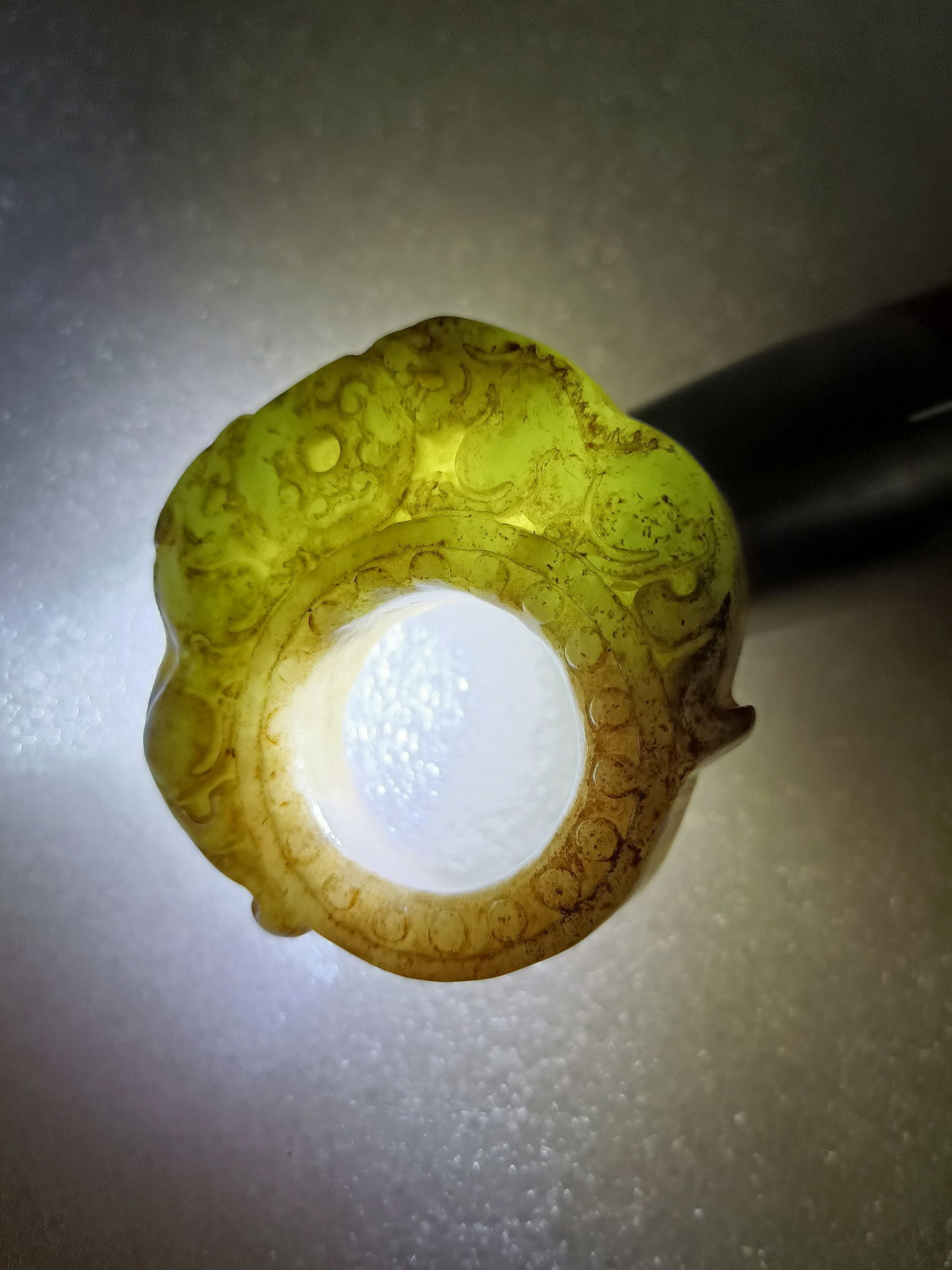 Hetian jade thumb ring - 8
