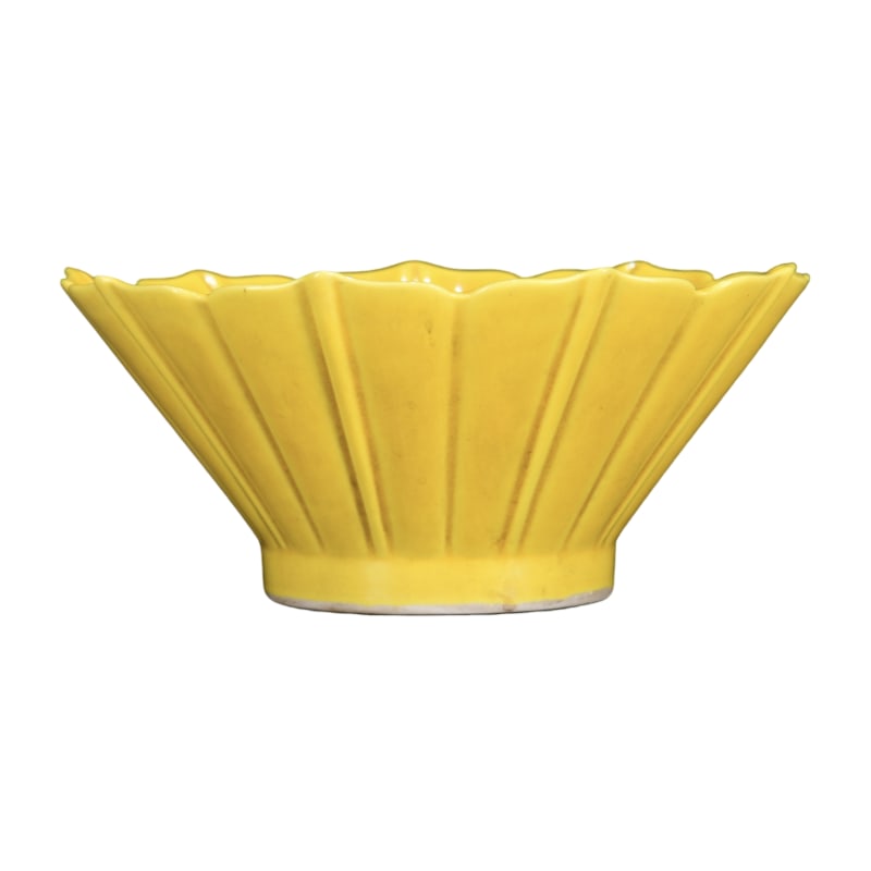 Ming Hongzhi Yellow Glaze Lotus Bowl (1 of 11)