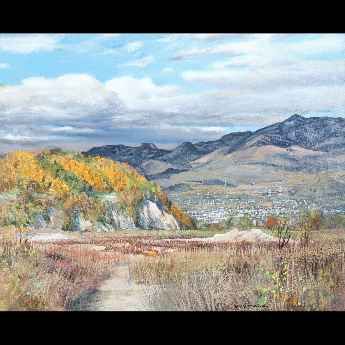 Nobuo Kurosawa "Gleaming Mountain Foothills" Original Oil on Canvas, Size 8: Nobuo Kurosawa "Gleaming Mountain Foothills" Original Oil on Canvas, Size 8, Landscape Painting, Chinese Object, Antique, Fine Art, Lot O83.1-QU4 Please review my profile before purchasing. Dimensions