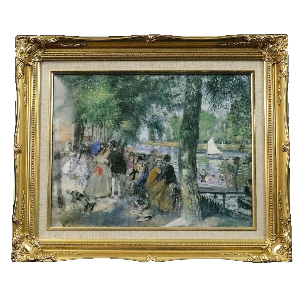 Pierre-Auguste Renoir, "Bathers in the Seine": Pierre-Auguste Renoir, "Bathers in the Seine," Print on Paper Overall Dimensions: 45 cm x 54.5 cm Paper Dimensions: 31 cm x 40 cm This is a paper/print reproduction. Includes a paper box. The paper is