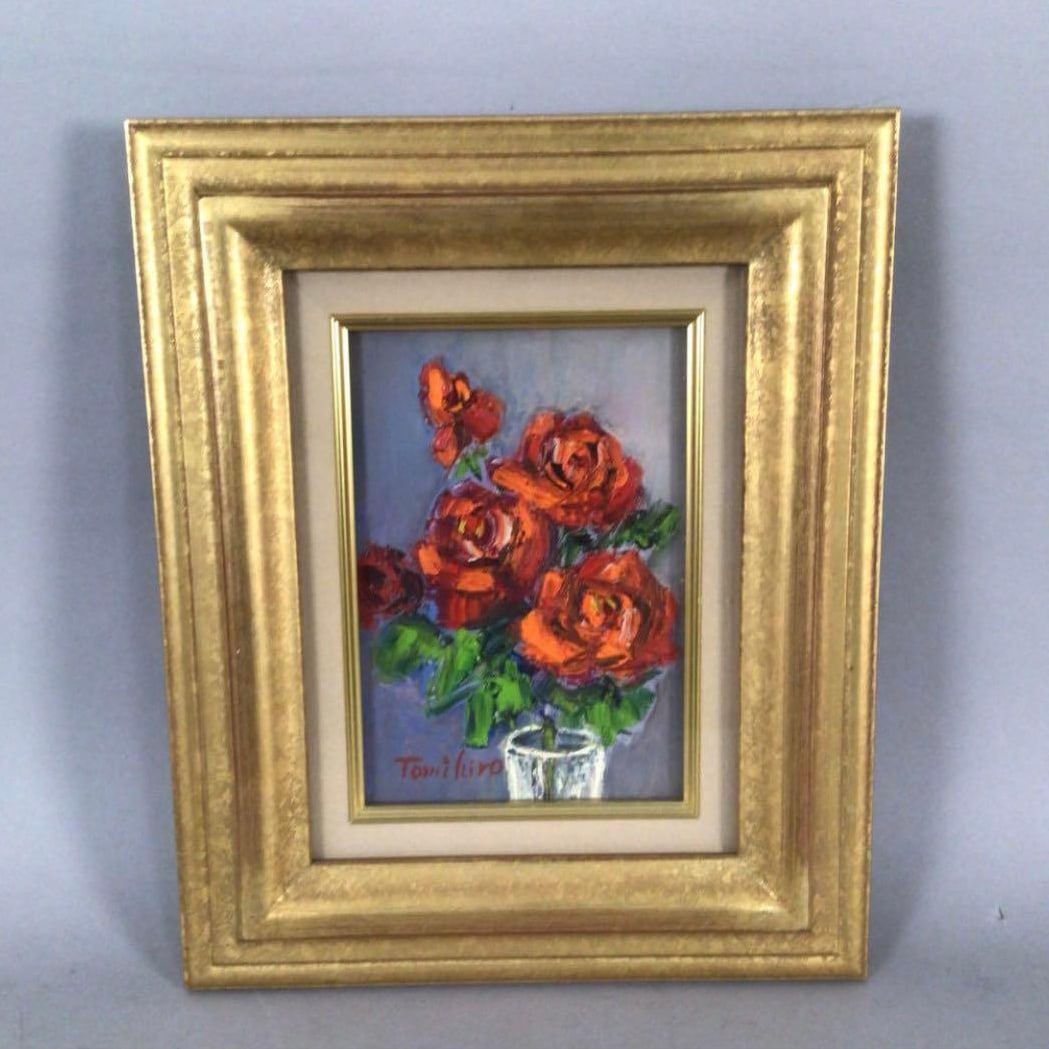 Lot No. 3888: Framed Original by Tomihiro Kanahara, "Rose," 2000, Oil Painting: (No. 3888 Framed Original Work by Tomihiro Kanahara "Rose" 2000 Oil Painting with Inscription) Framed Original Work by Tomihiro Kanahara "Rose" 2000 Oil Painting, SM Size, Hand-Signed, with Inscriptio