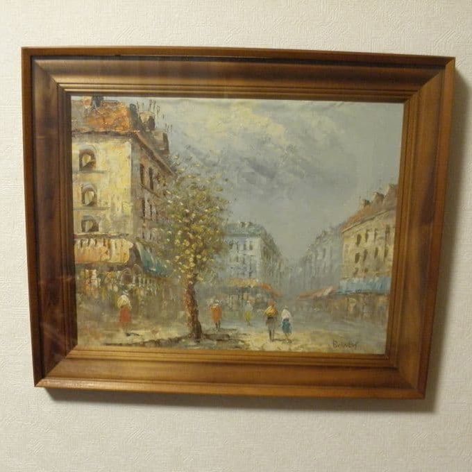 Caroline Burnett Original Oil Painting "Street Corner in Paris" Size F6: Caroline Burnett Original Oil Painting "Paris Street Corner" F6, Framed [Product Description] This is an oil painting by Caroline Burnett, a world-renowned artist celebrated for her depictions of Pari