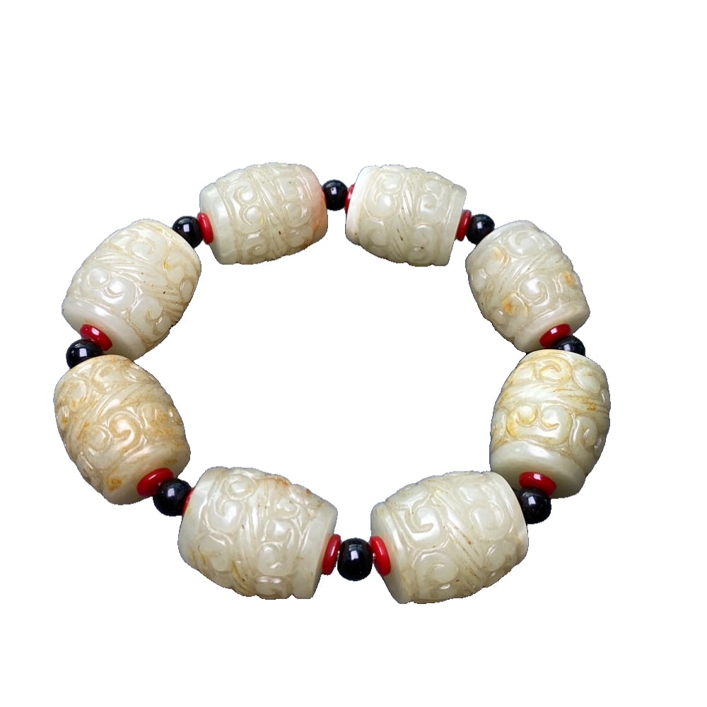 Hetian jade bracelet: Hetian jade bracelet, size 21.7x18.3mm, weight 107.7 grams. Freight: 1.International Freight: Foreign shipping charges are determined by destination. 2.Photos, descriptions and valuations have been me