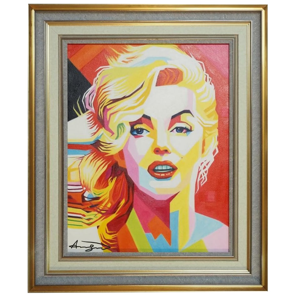 Oil Painting by Andy Warhol, "Monroe" Portrait, F6 (1 of 11)