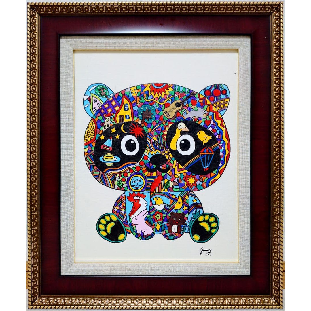 F6 Size Jimmy Onishi Panda Hand-Painted / Signed on Both Sides / Oil / Acrylic / Painting: F6 Size Jimmy Onishi Panda Hand-Painted / Signed on Both Sides / Oil / Acrylic / Painting / Frame This is a hand-painted work. This artwork, with its unique and original perspective, vividly and intri