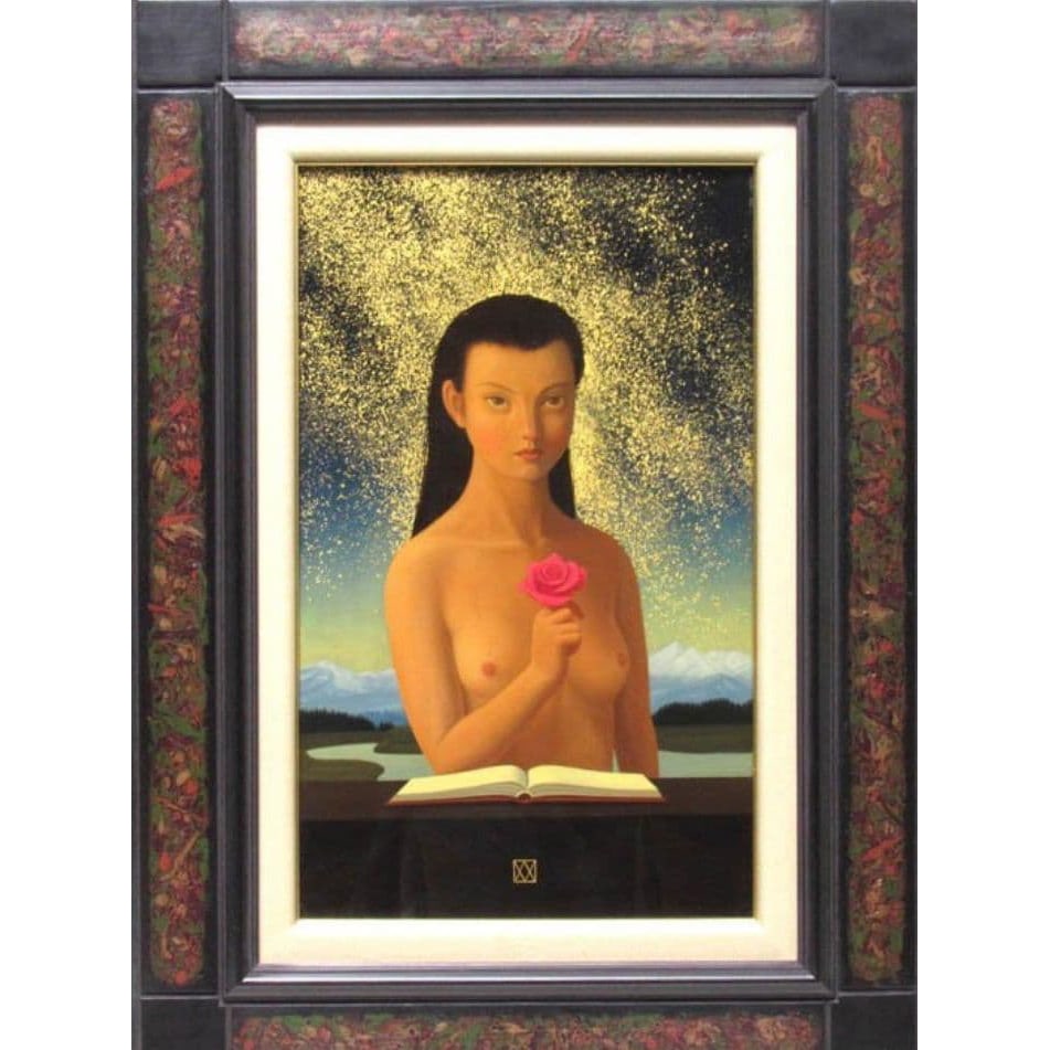 Watanabe Mitsuru, "Narcissus," oil painting, size 8: Watanabe Mitsuru, "Narcissus," oil painting, size 8, created in 2001. An authentic hand-painted work by the artist Watanabe Mitsuru. Watanabe Mitsuru, "Narcissus," oil painting, size 8, created in 200