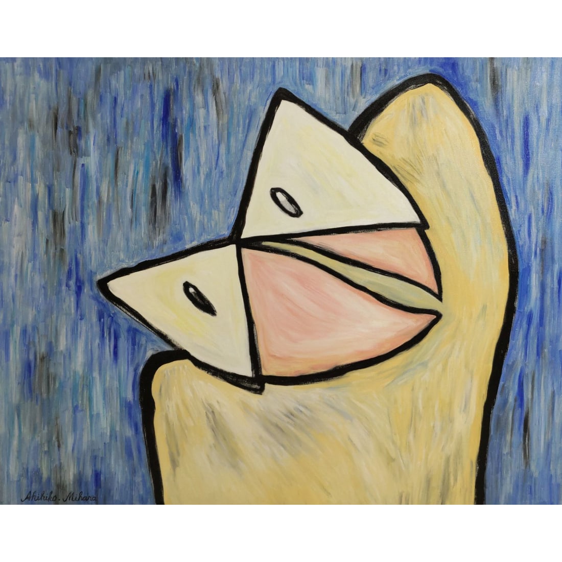 Mihara Akihiko, selected artist for the Autumn Salon Exhibition.: Mihara Akihiko, selected artist for the Autumn Salon Exhibition, oil painting [Teach Me] Oil painting, portrait, art, painting, fine arts, interior decoration, original artwork, miscellaneous, contemp