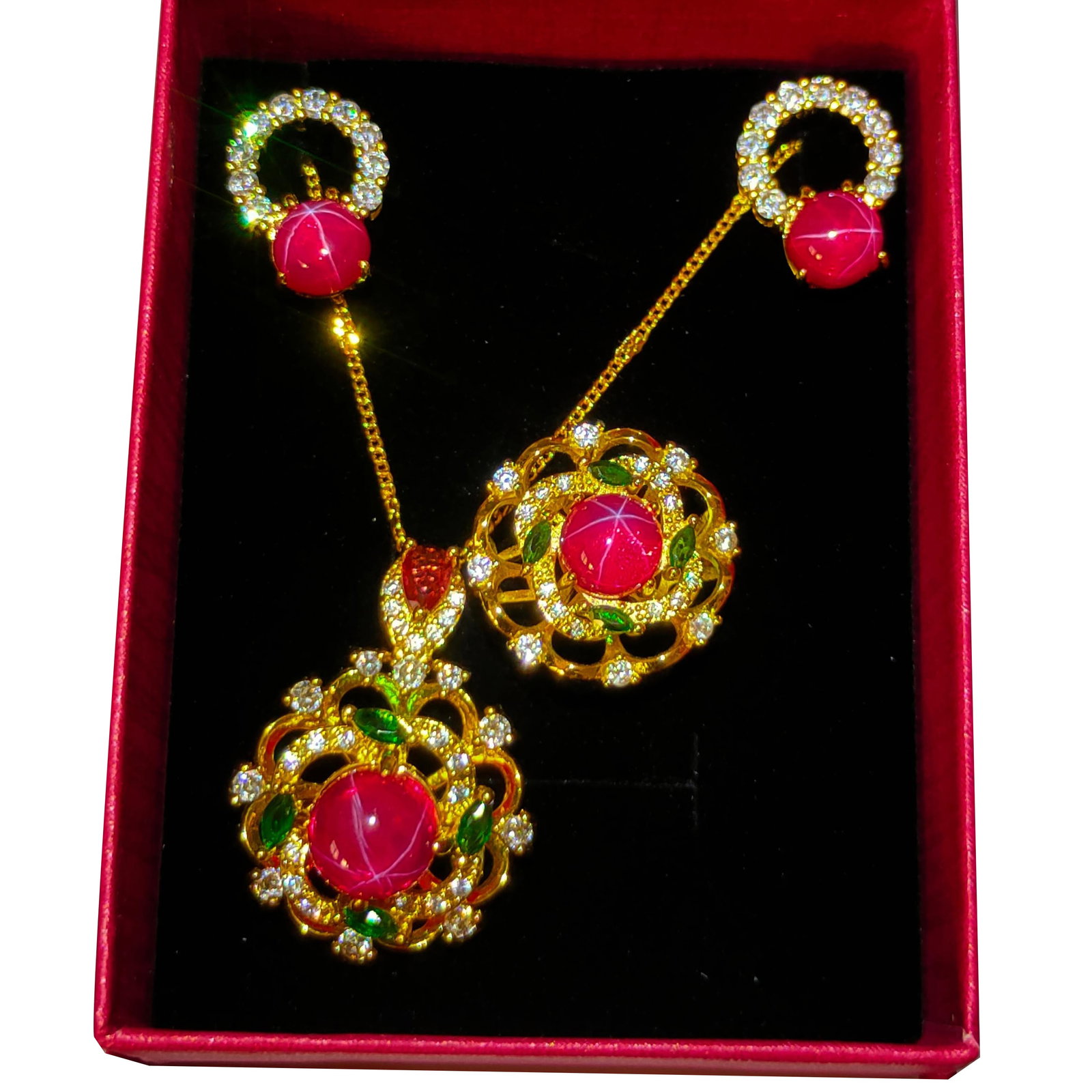 Silver Gilt Diamond Jewelry Set (1 of 10)