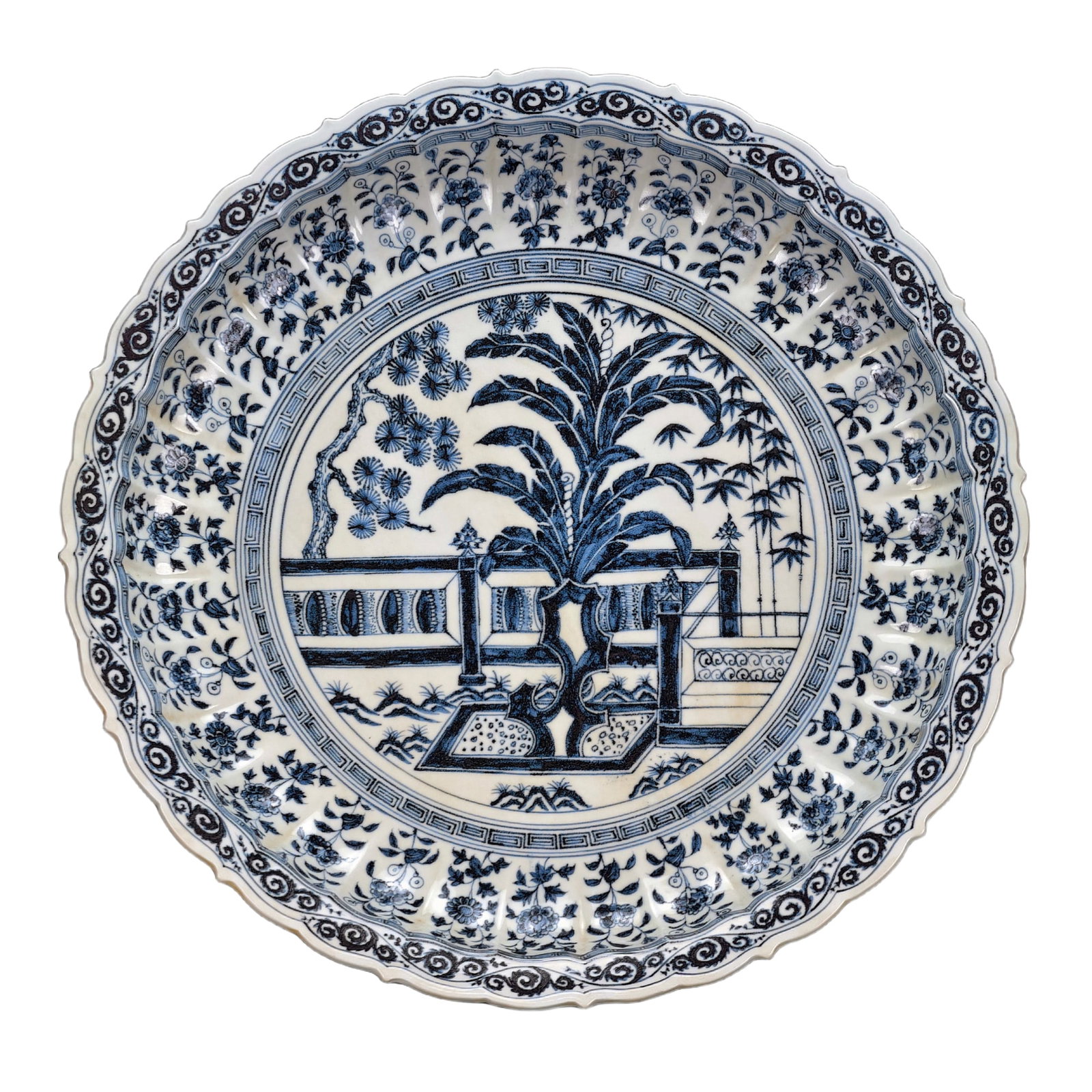 Early Ming Blue and White Plate with Three Friends of Winter Pattern (1 of 10)