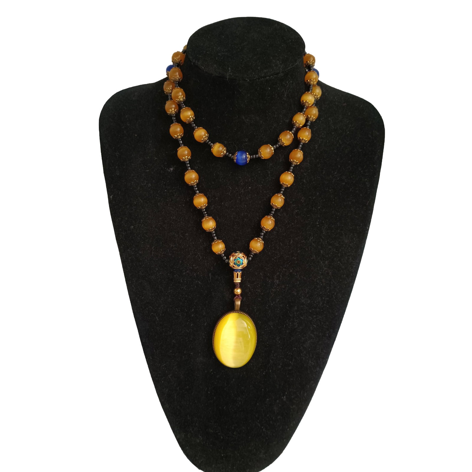 Vintage Cat's Eye Stone Necklace (1 of 10)