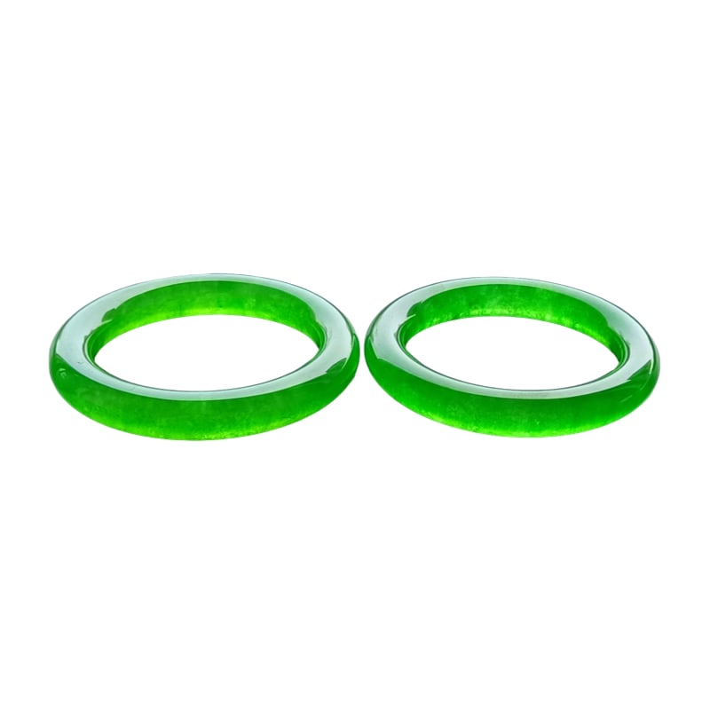Top-grade Imperial Green Jadeite Bangles Pair (1 of 9)