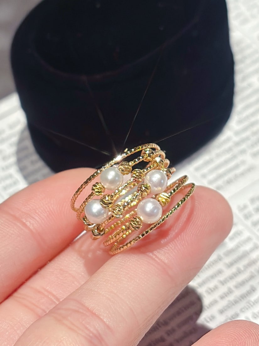 Natural Pearl Multi-Layer Ring - 4