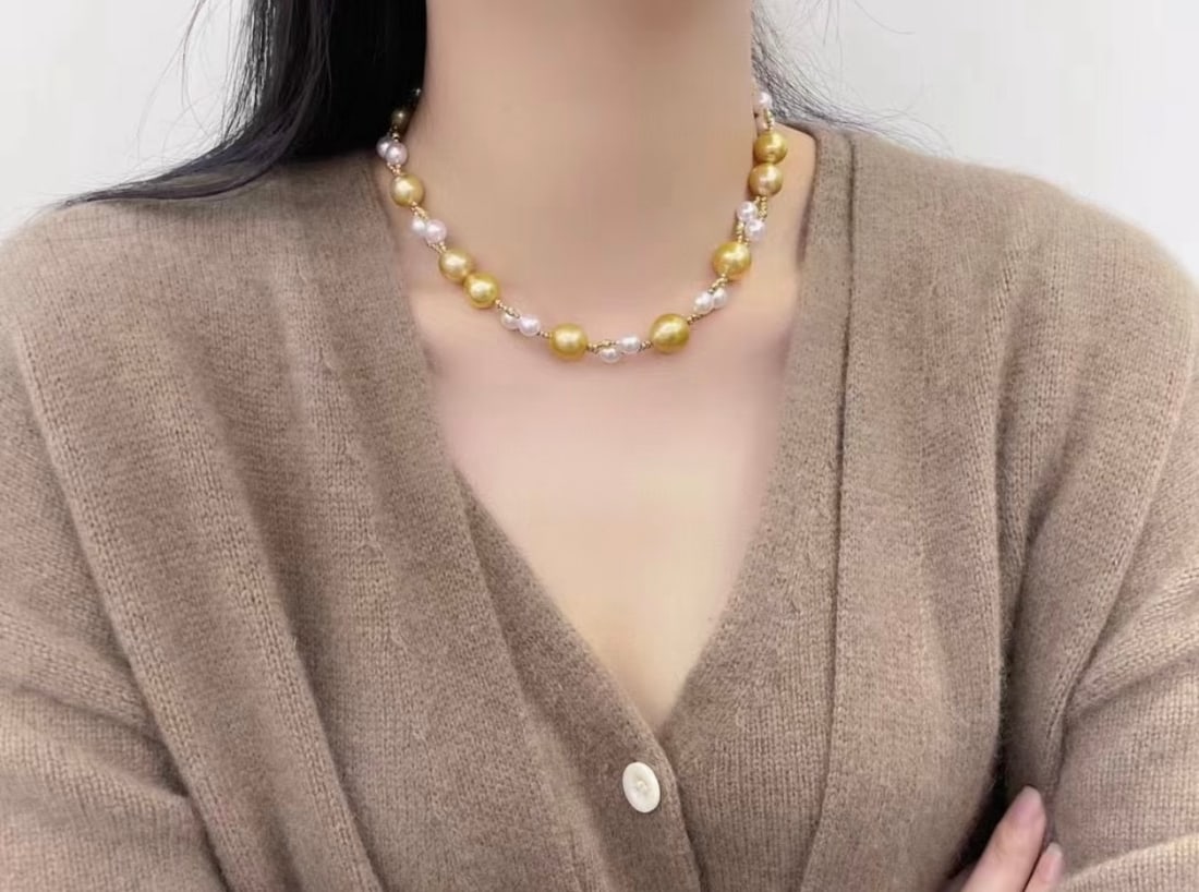 S925 Silver Natural Edison Pearl Necklace - 7