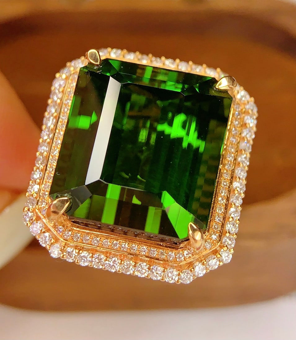 18K Gold Natural Tourmaline Ring (1 of 5)