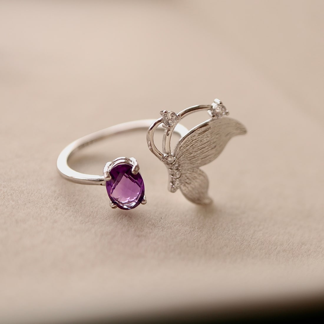 S925 Silver Natural Uruguayan Amethyst Ring (1 of 8)