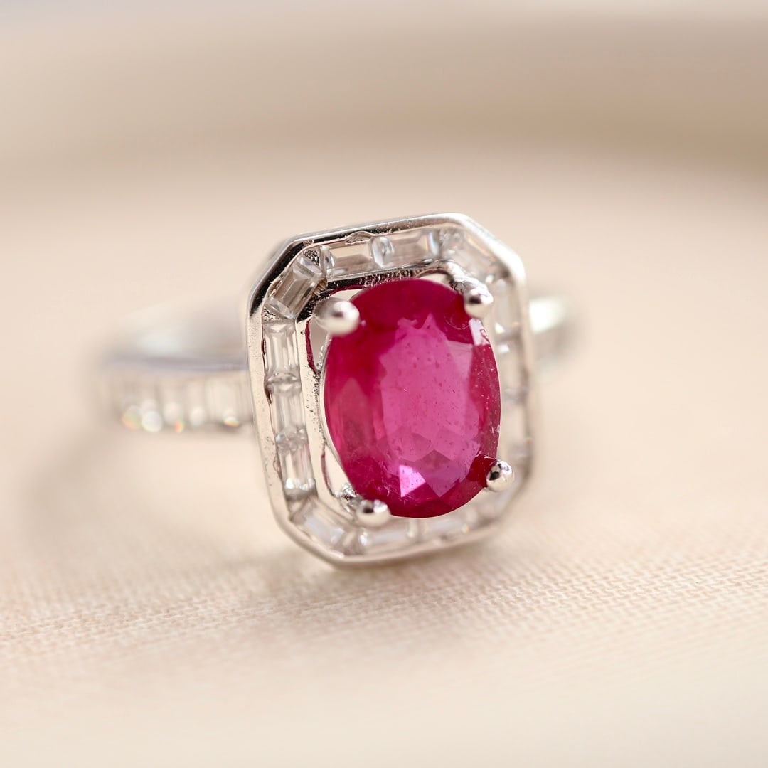 Sterling silver natural ruby ??ring - 3