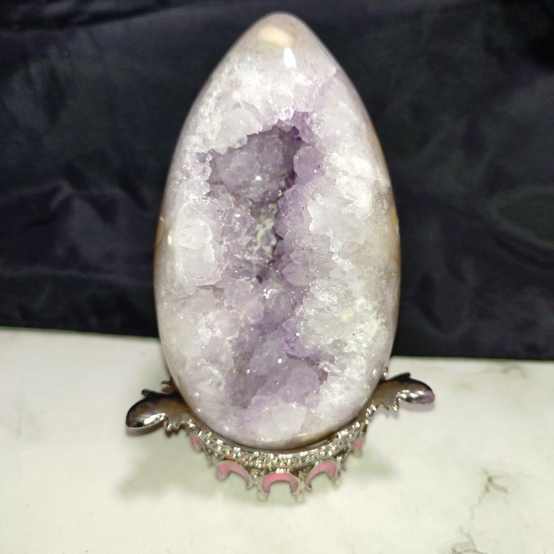 Pink Amethyst Egg-Shaped Gemstone with Stand (1 of 15)