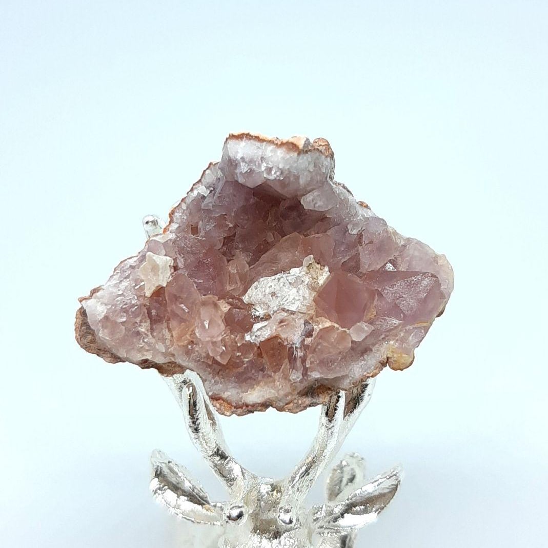 Rare Pink Amethyst Geode: Rare Pink Amethyst Geode, Raw Stone, Argentina, Fluorescent, with Calcite Inclusions This is an unprocessed pink amethyst originating from Argentina. You can also place small items on the top of the g