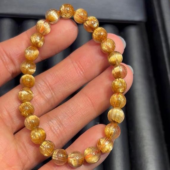 Natural Golden Rutile Quartz Bracelet (1 of 1)