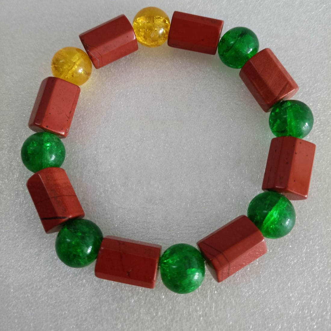 Qing Dynasty Nan Red and Tourmaline Bracelet: Qing Dynasty Nan Red and Tourmaline Bracelet, perfectly preserved and in excellent condition. This bracelet is crafted from Nan Red and Tourmaline, featuring vibrant colors, fine texture, and exquisit