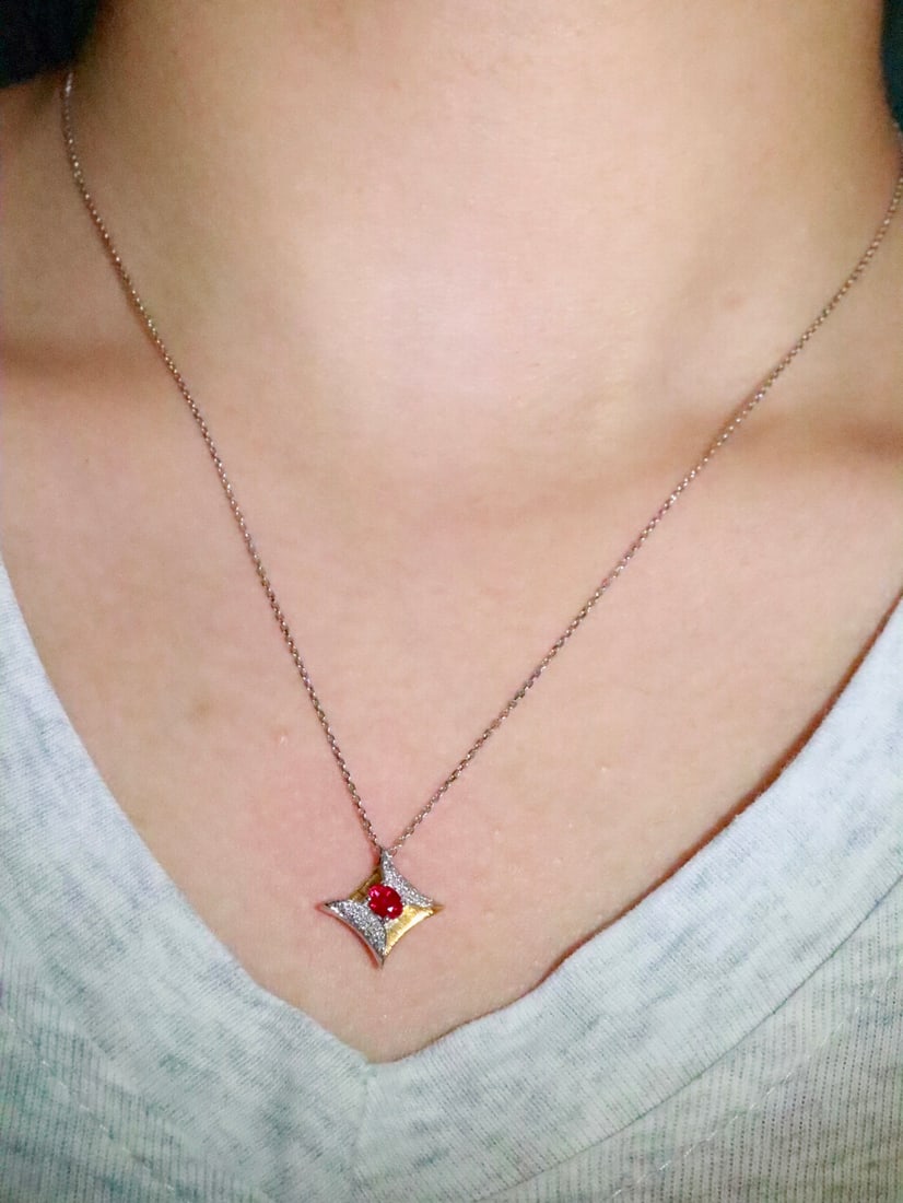 Platinum Ruby Pendant - 2