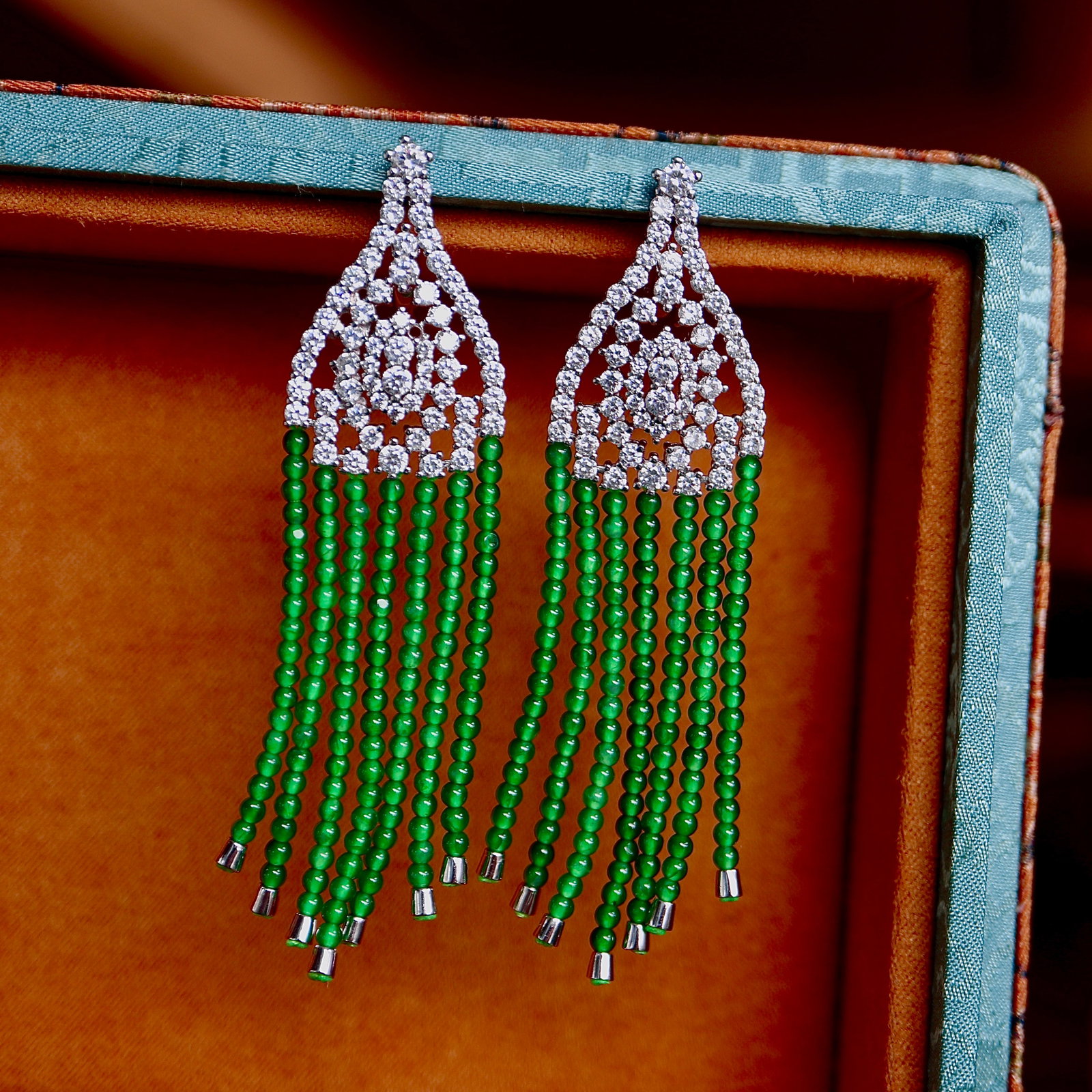 Silver Natural Jadeite Earrings (1 of 9)