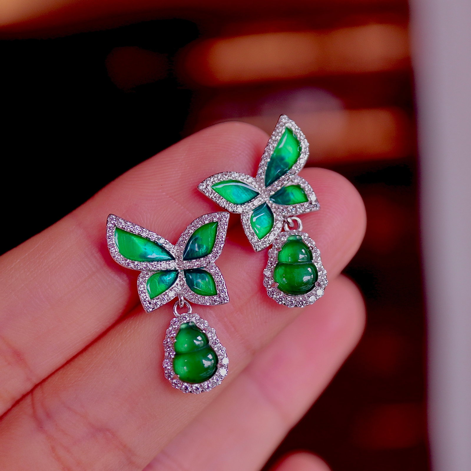 S925 Silver Natural Type Butterfly Earrings (1 of 7)