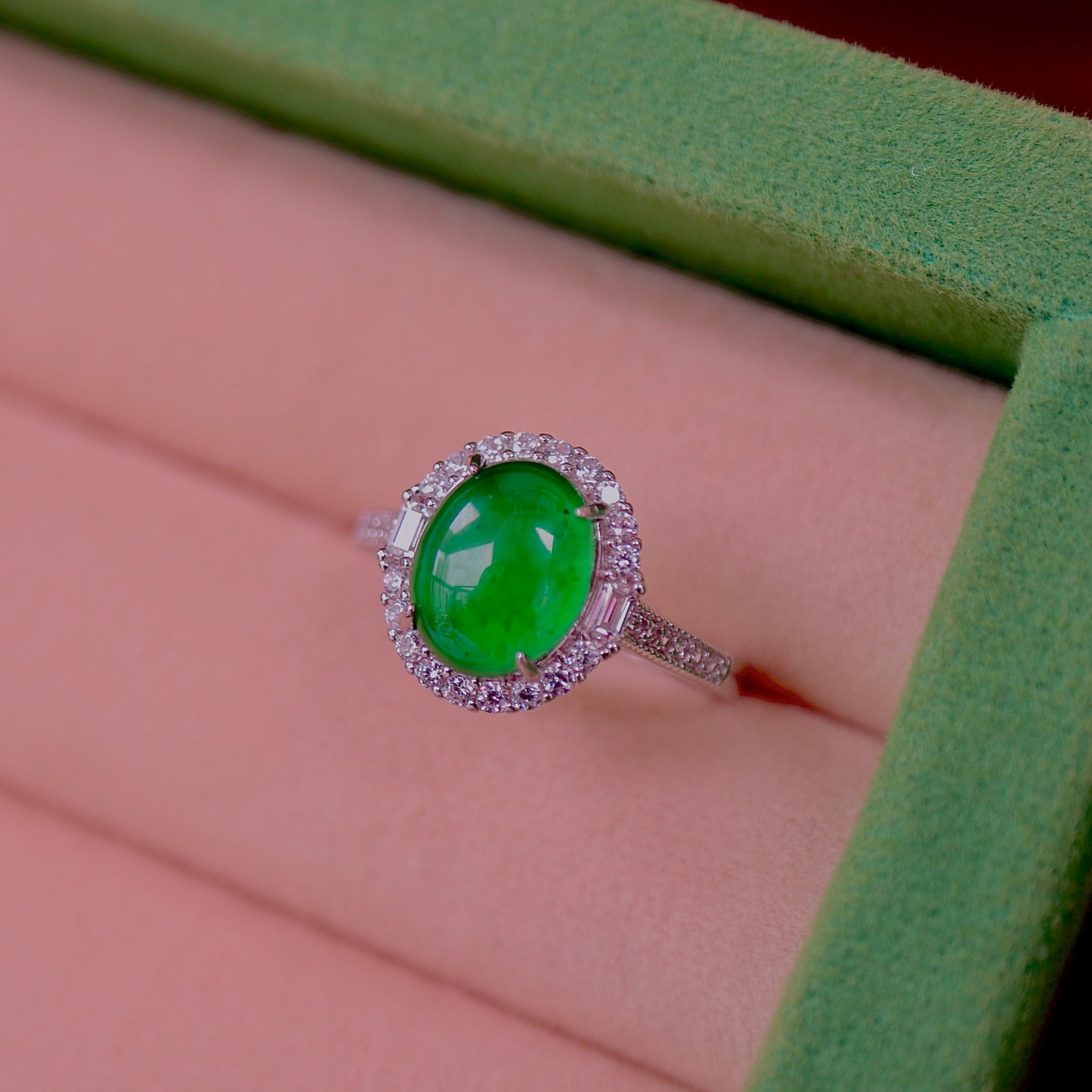 S925 Silver Natural jadeitem Type Ring - 5
