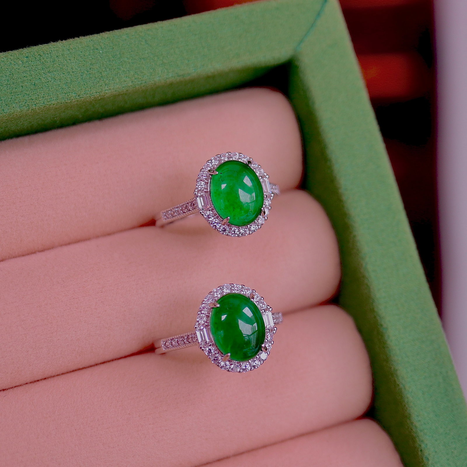 S925 Silver Natural jadeitem Type Ring - 6